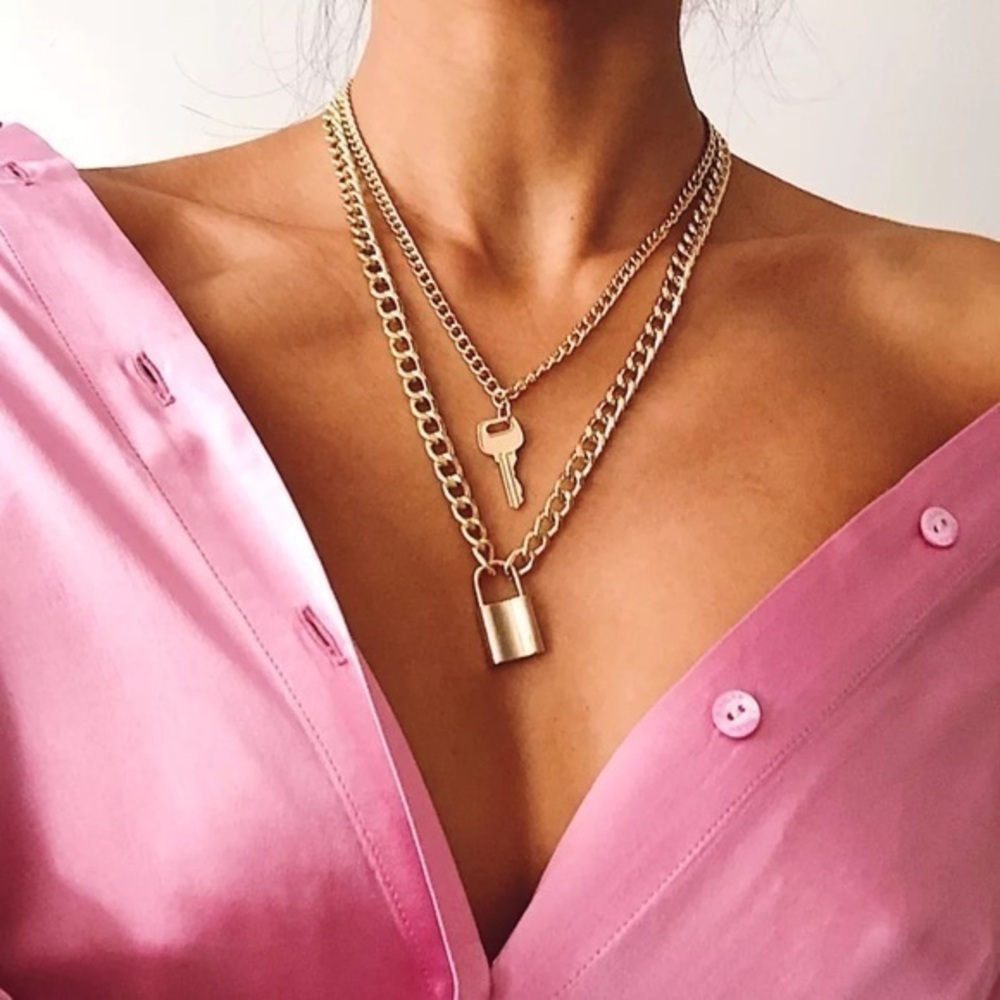 3/$30 🔒 Lock and Key Pendant Necklace